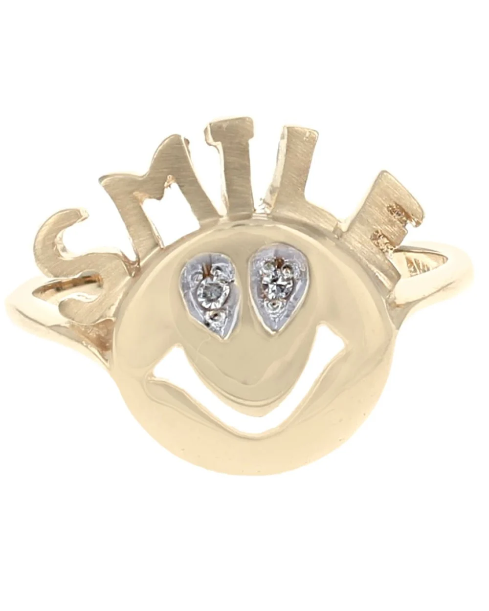 Smile Ring with Diamond Eyes - Image 2