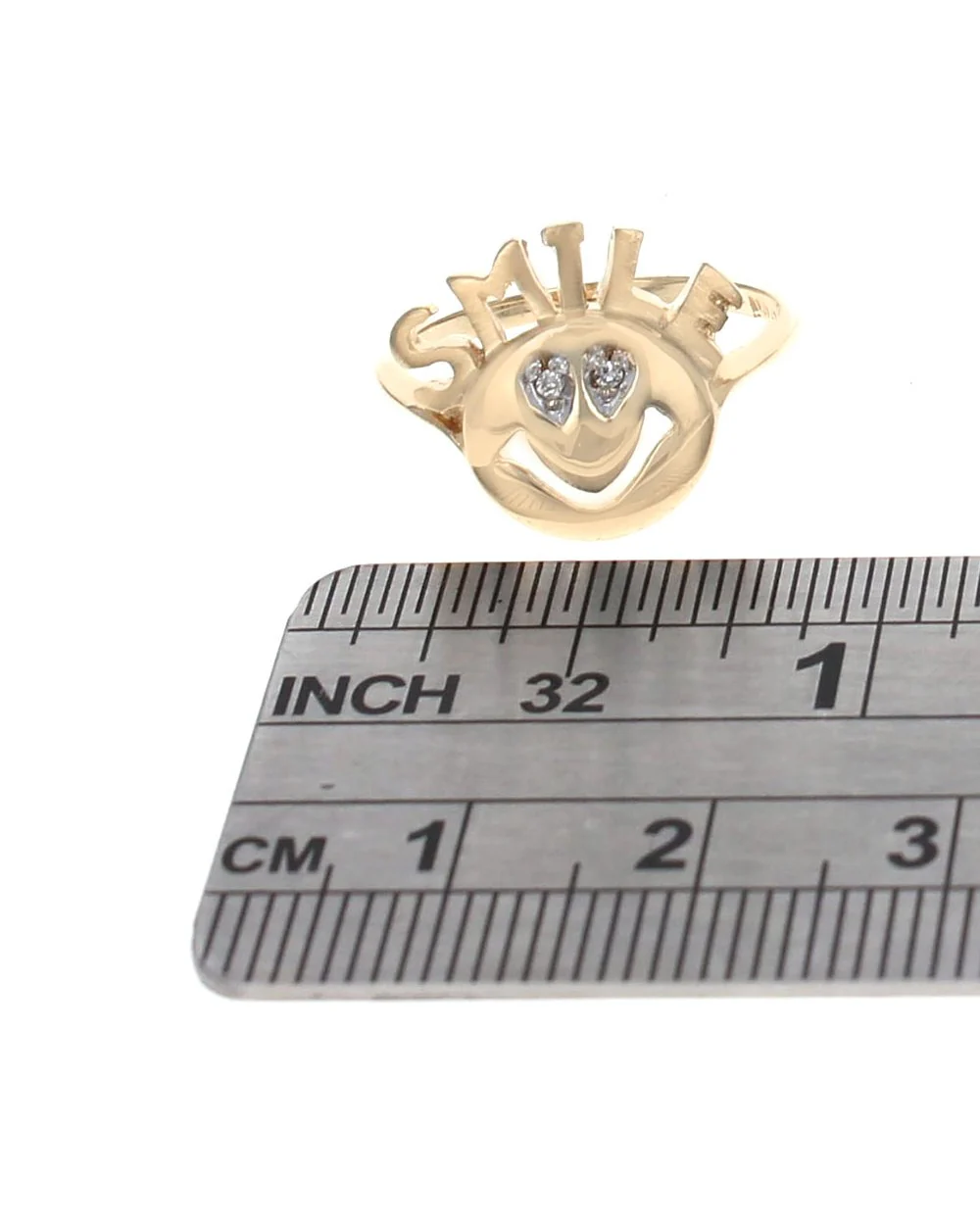 Smile Ring with Diamond Eyes - Image 3