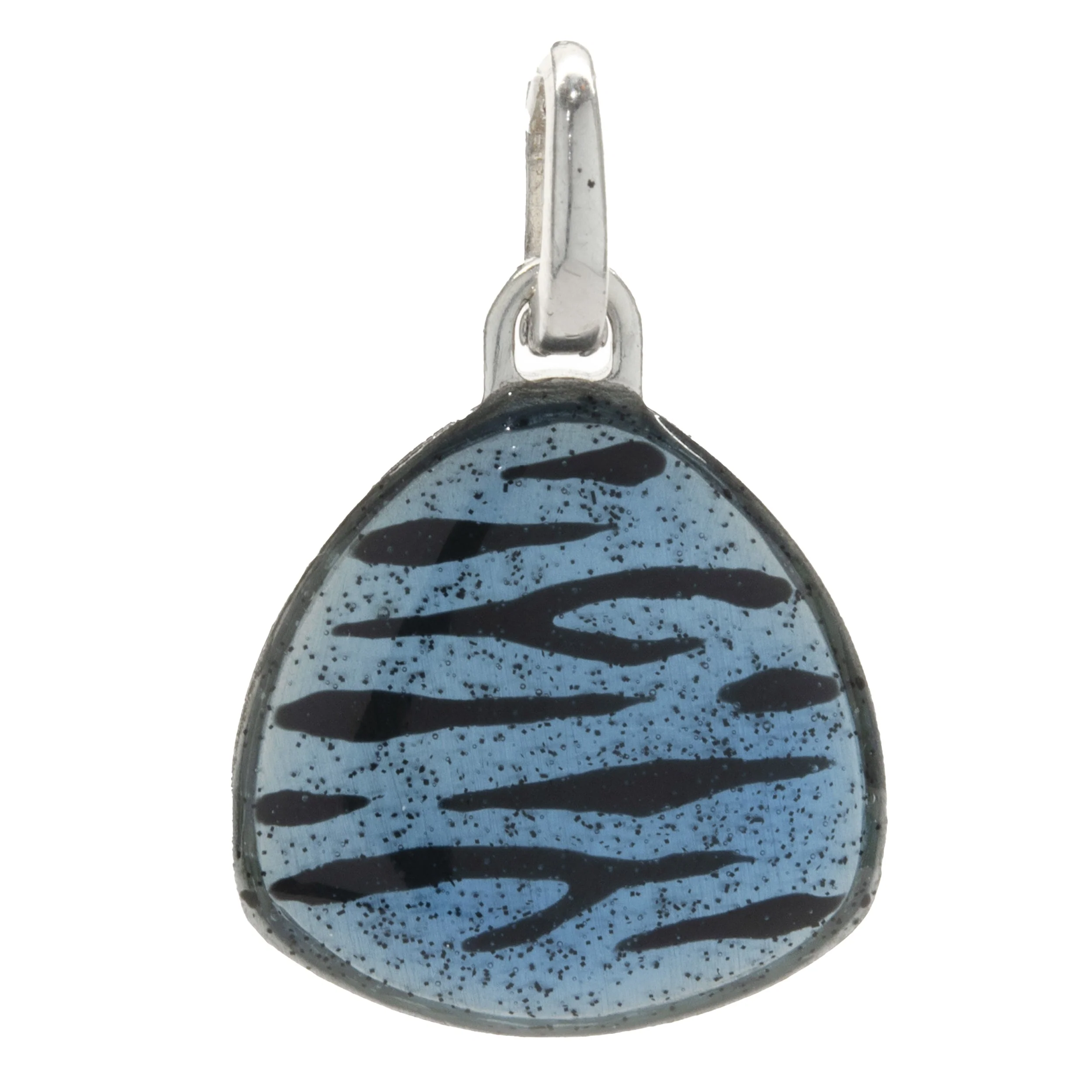 Soho Sterling Silver Turquoise Resin and Diamond Triangle Drop Pendant - Image 2