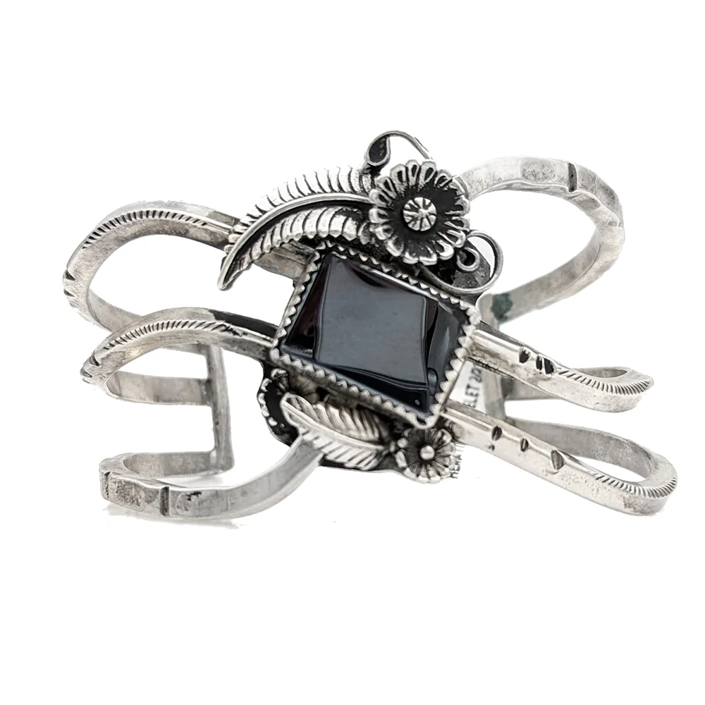 Southwestern Sterling Silver & Hematite Cuff Bracelet