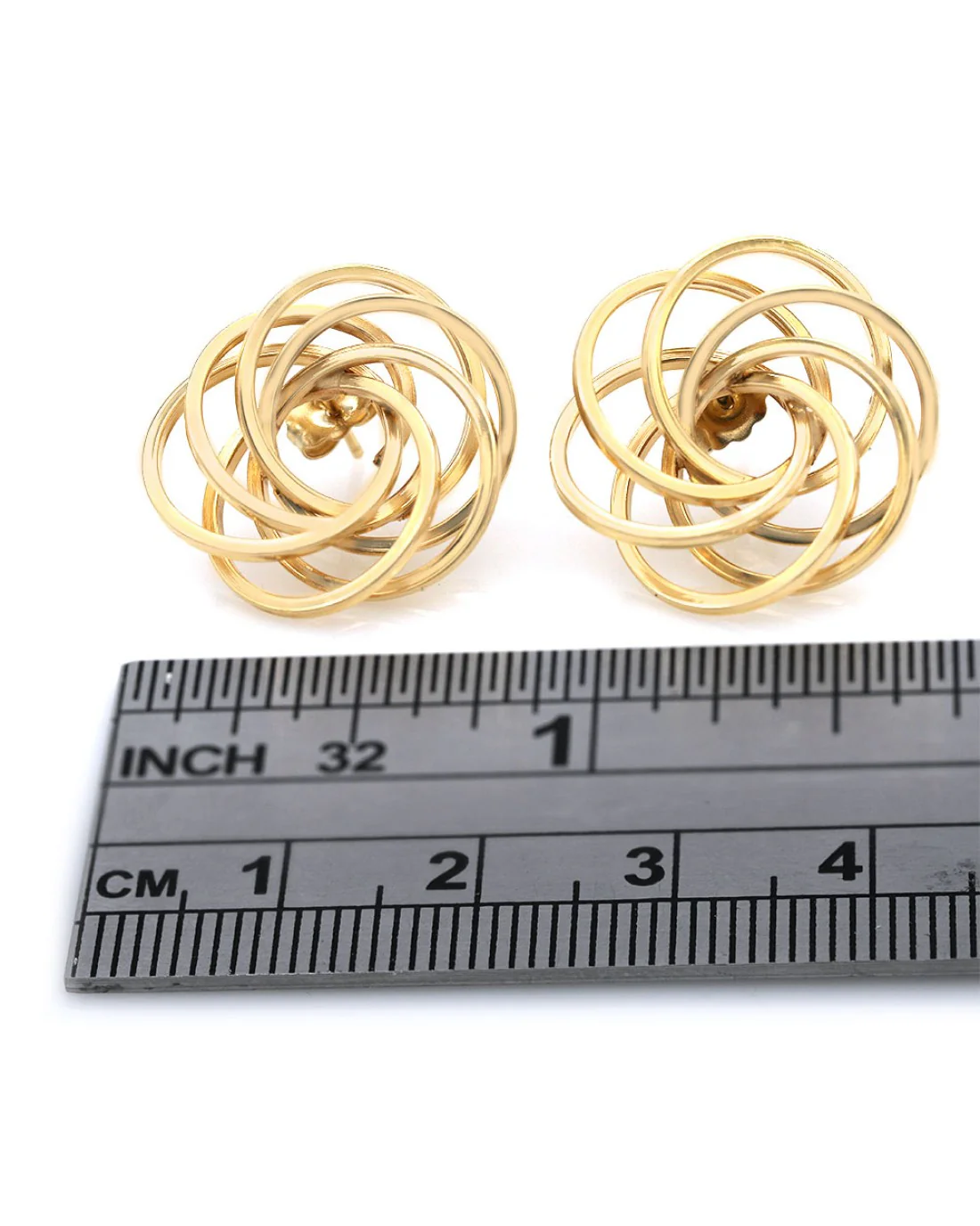 Spiral Stud Earrings in Yellow Gold - Image 3