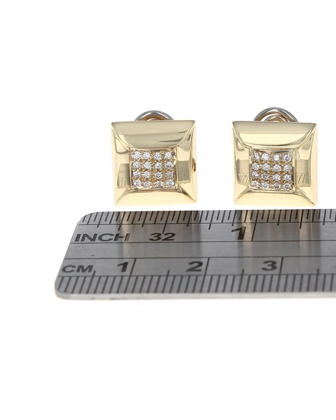 Square Pave Diamond Earrings - Image 2