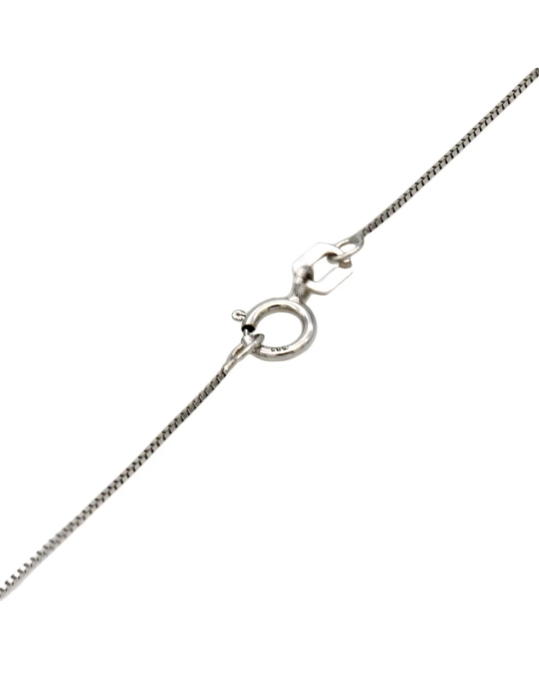 Square Swiss Blue Topaz Drop Necklace in White Gold - Image 2