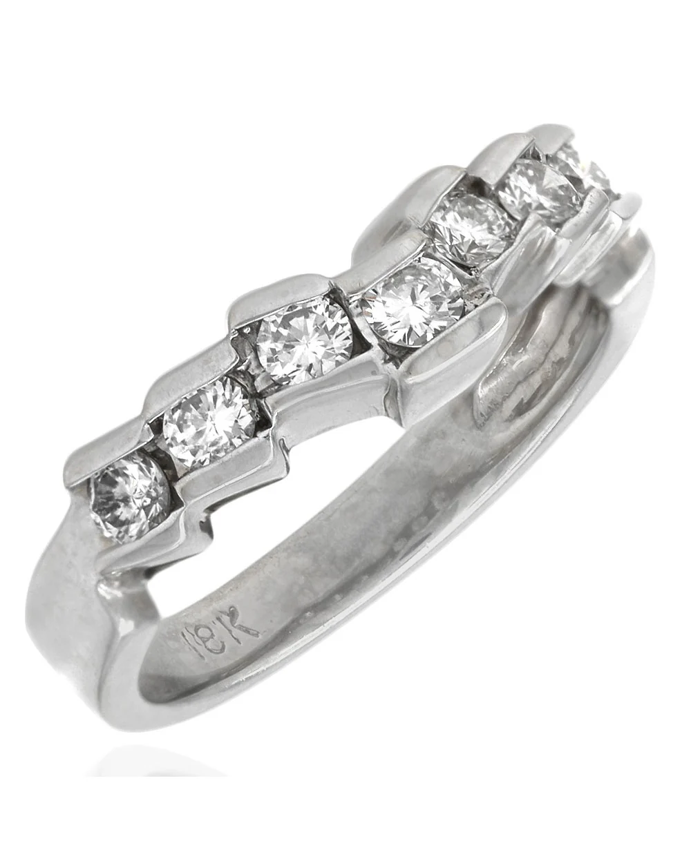 Staggered Diamond Ring in White Gold