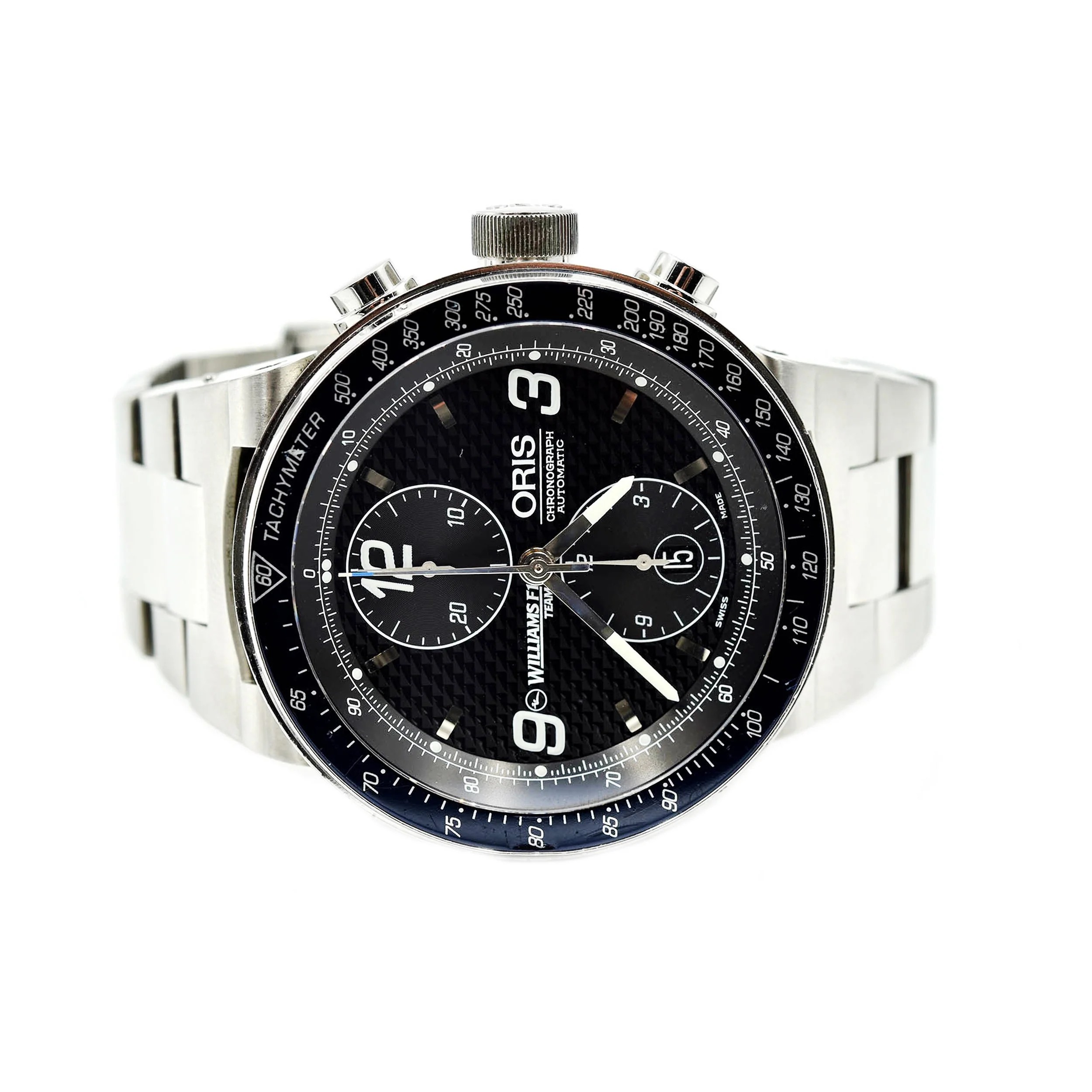 Stainless Steel Oris William F1 Chronograph Carbon Fiber Watch 7563 - Image 2