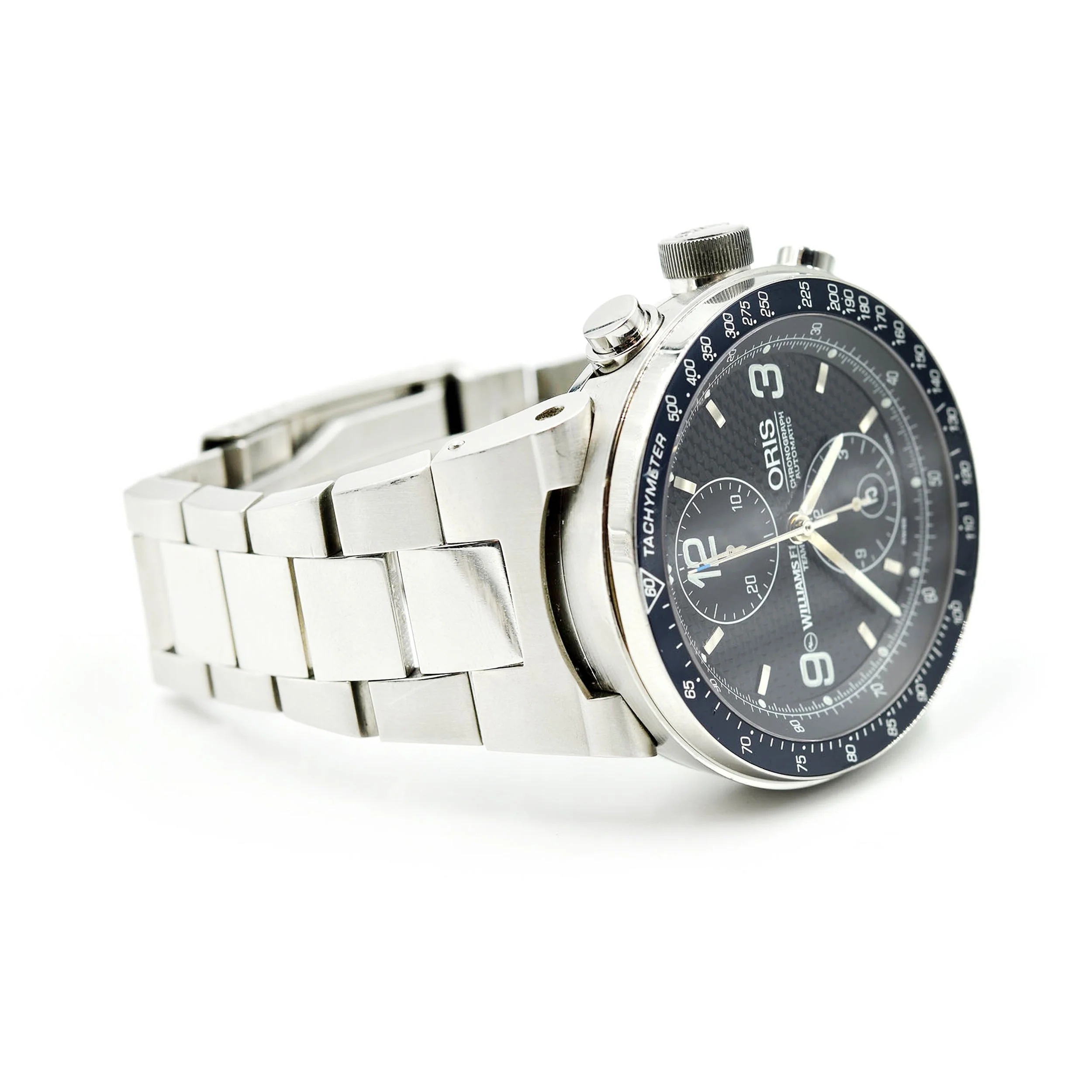 Stainless Steel Oris William F1 Chronograph Carbon Fiber Watch 7563 - Image 3