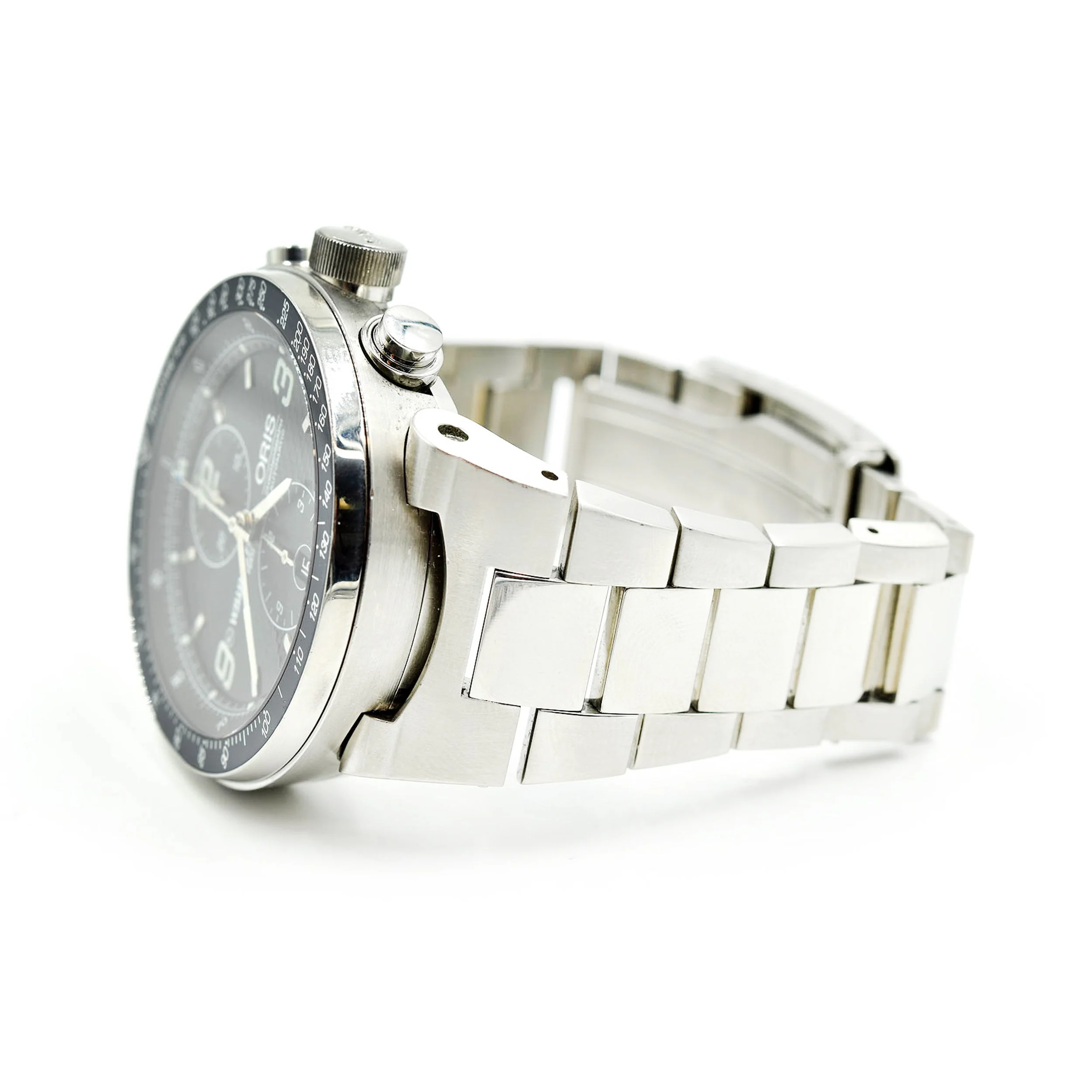 Stainless Steel Oris William F1 Chronograph Carbon Fiber Watch 7563 - Image 4