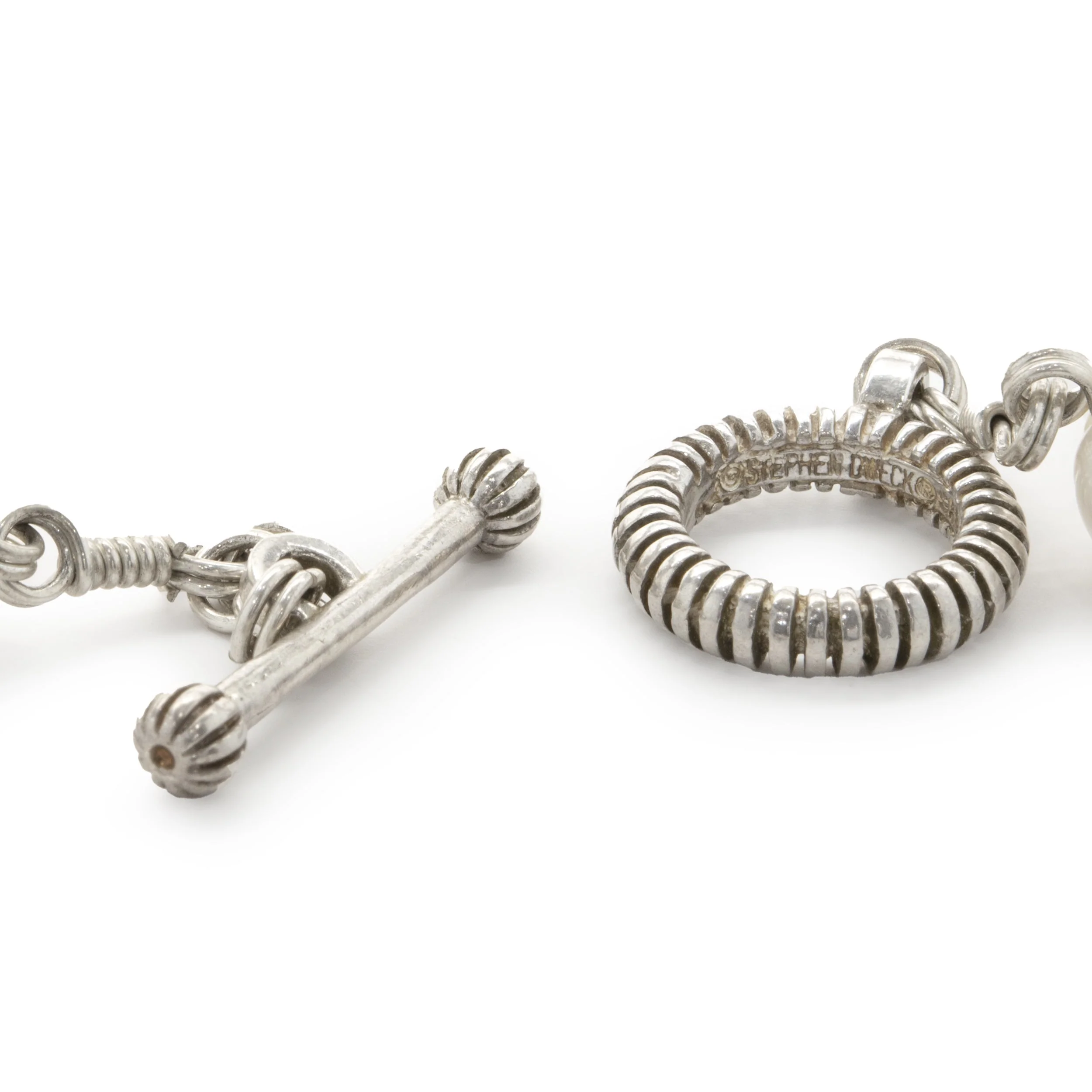 Stephen Dweck Sterling Silver Pearl Station Necklace - Image 4