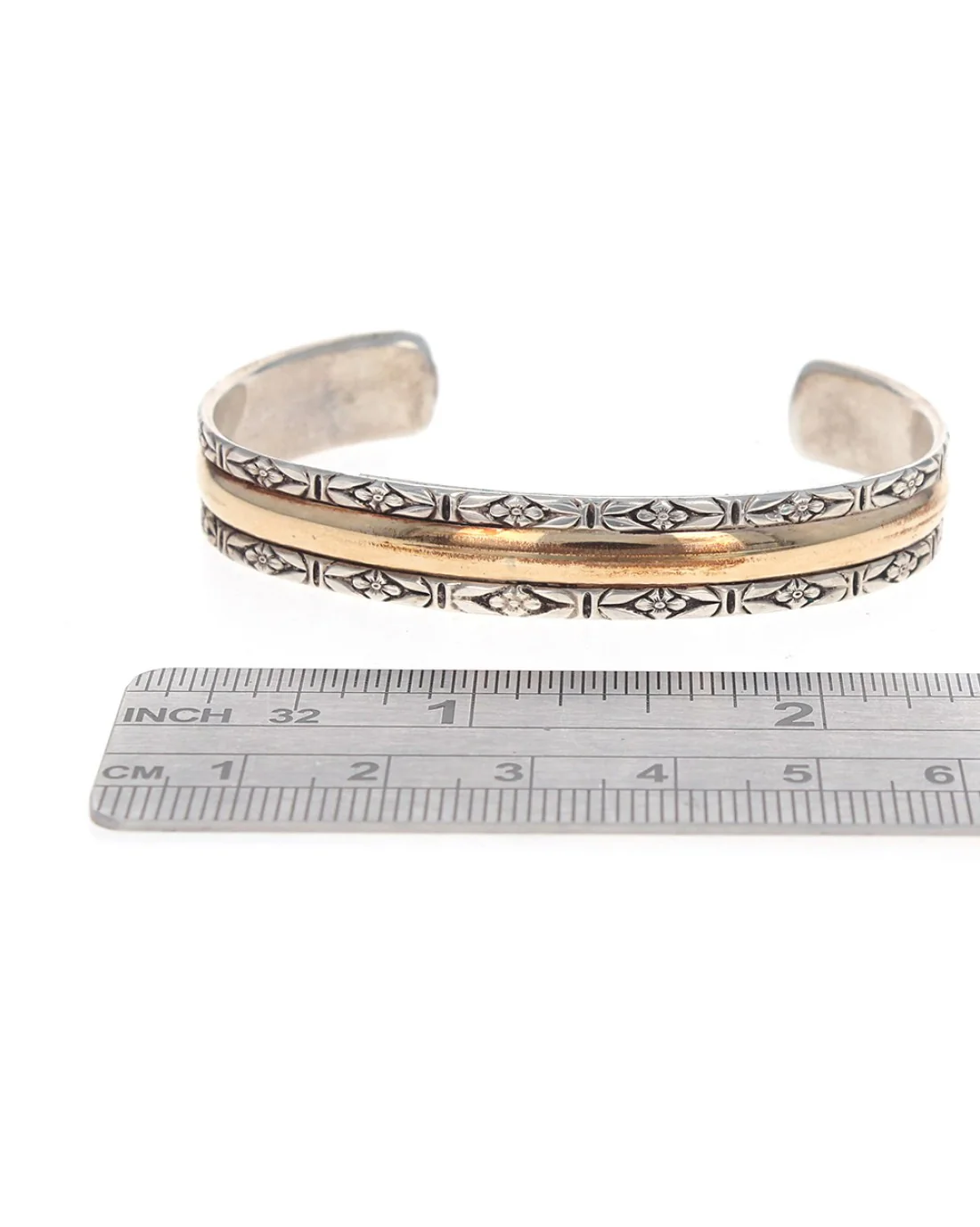Sterling Silver 12K Gold Filled Cuff Bracelet - Image 3