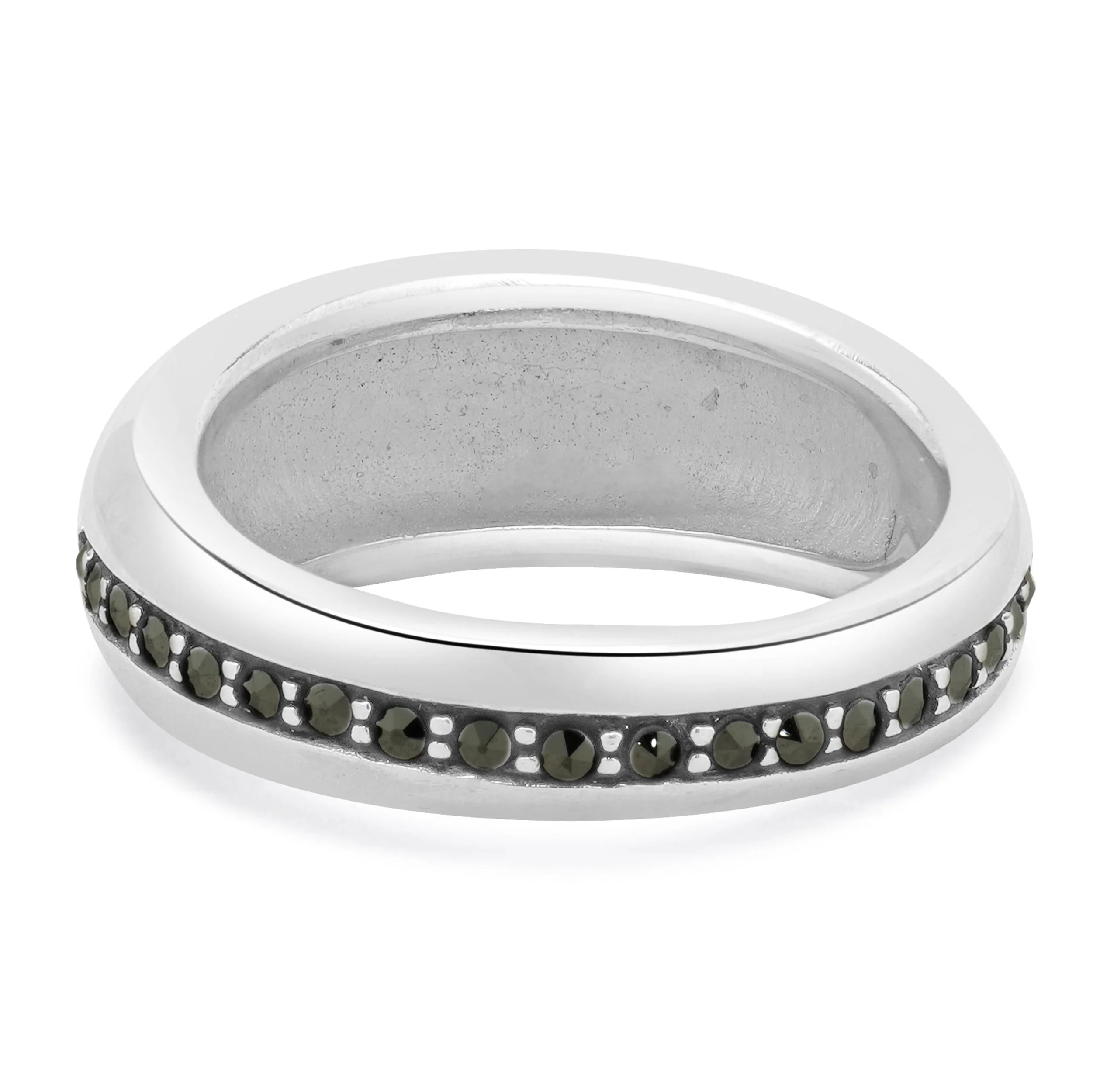Sterling Silver Channel Set Marcasite Ring - Image 2