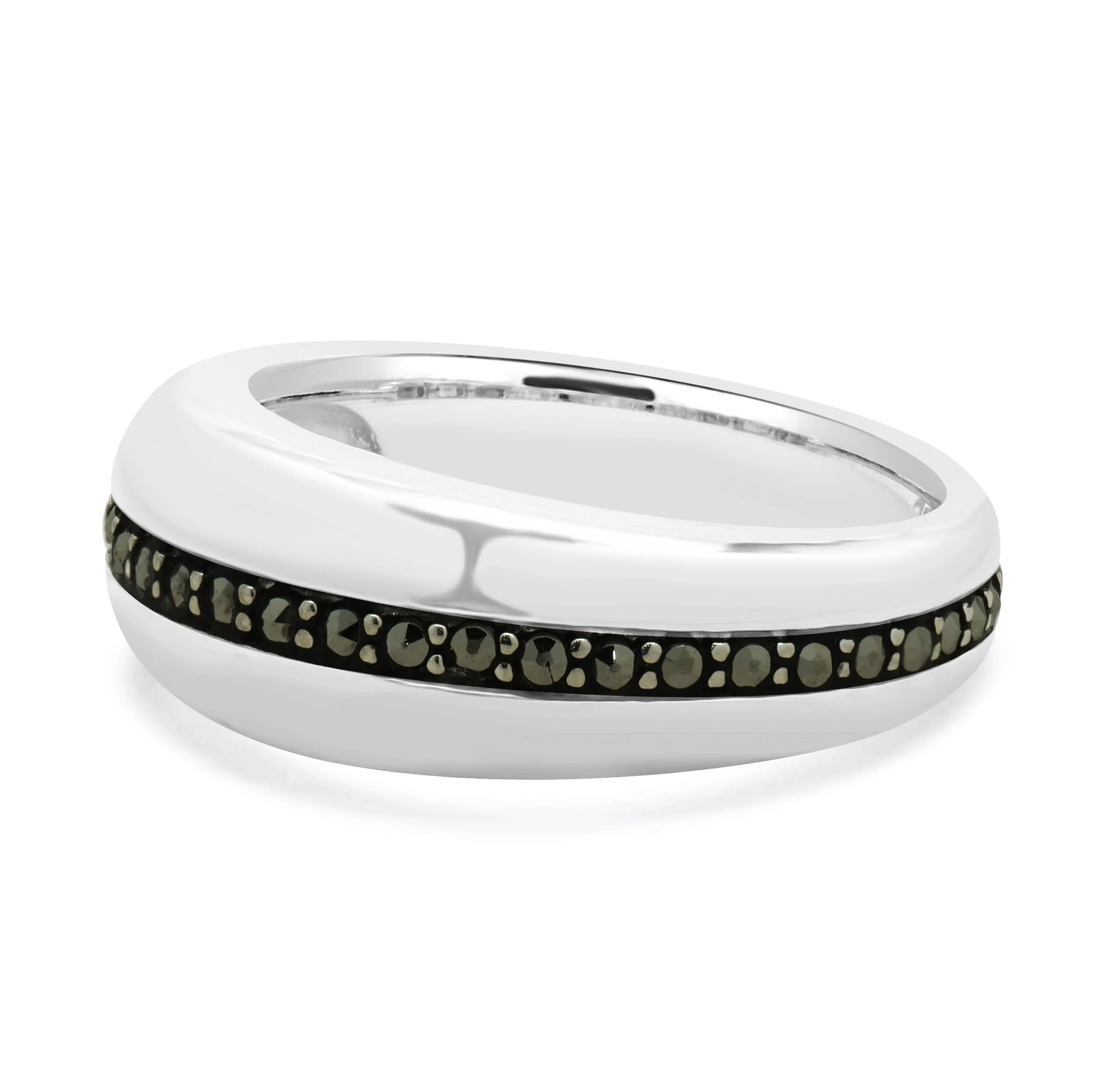 Sterling Silver Channel Set Marcasite Ring - Image 3