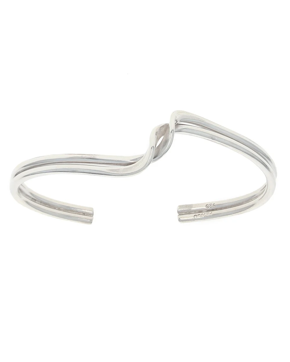 Sterling Silver Crossover Cuff Bracelet - Image 2