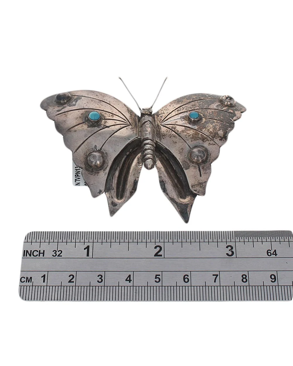 Sterling Silver & Turquoise Butterfly Pin - Image 3