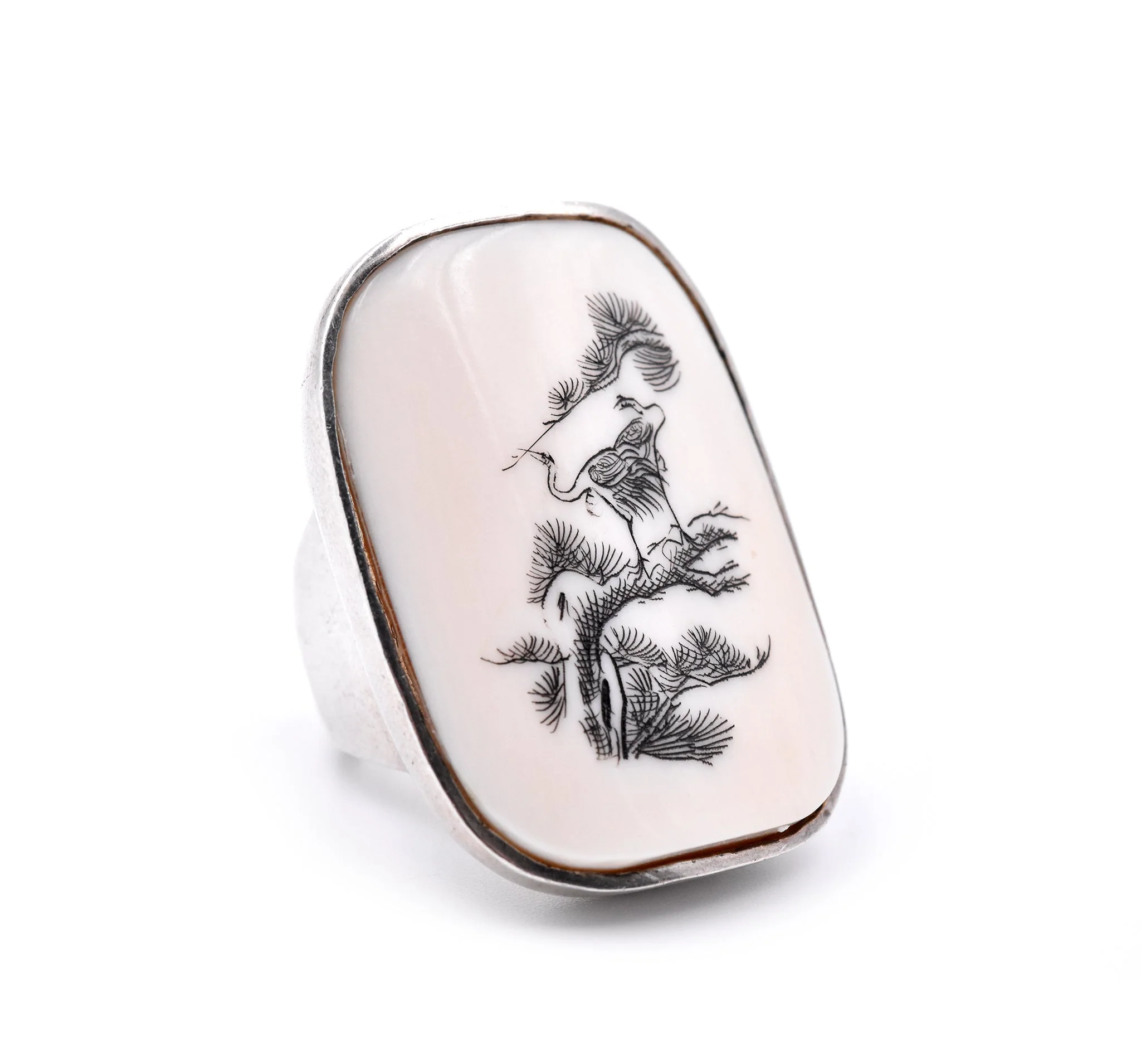 Sterling Silver Vintage MahJong Ring - Image 2