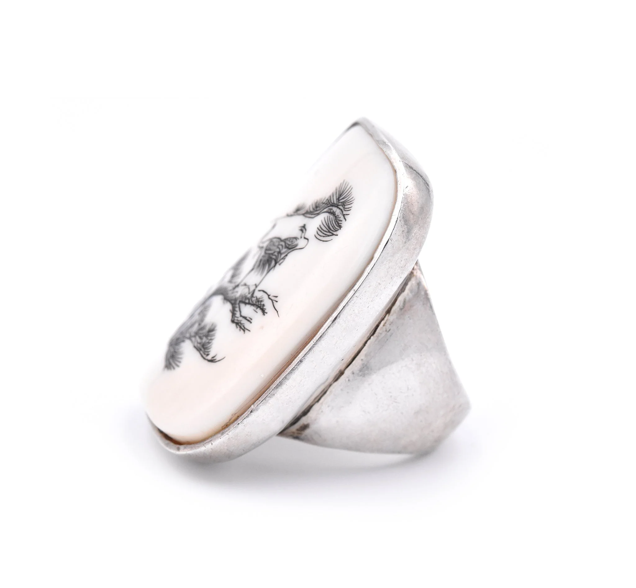 Sterling Silver Vintage MahJong Ring - Image 3