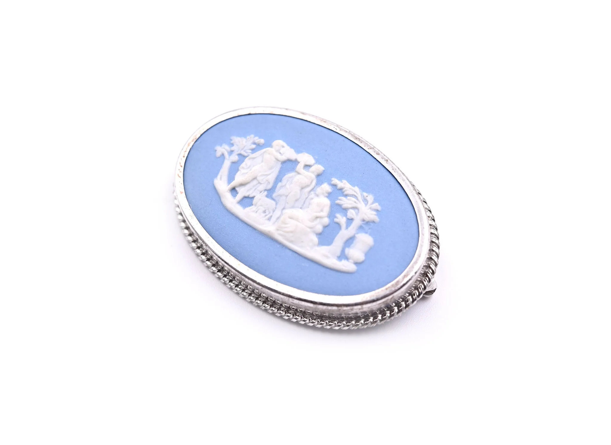 Sterling Silver Vintage Wedgewood Cameo Pin - Image 2