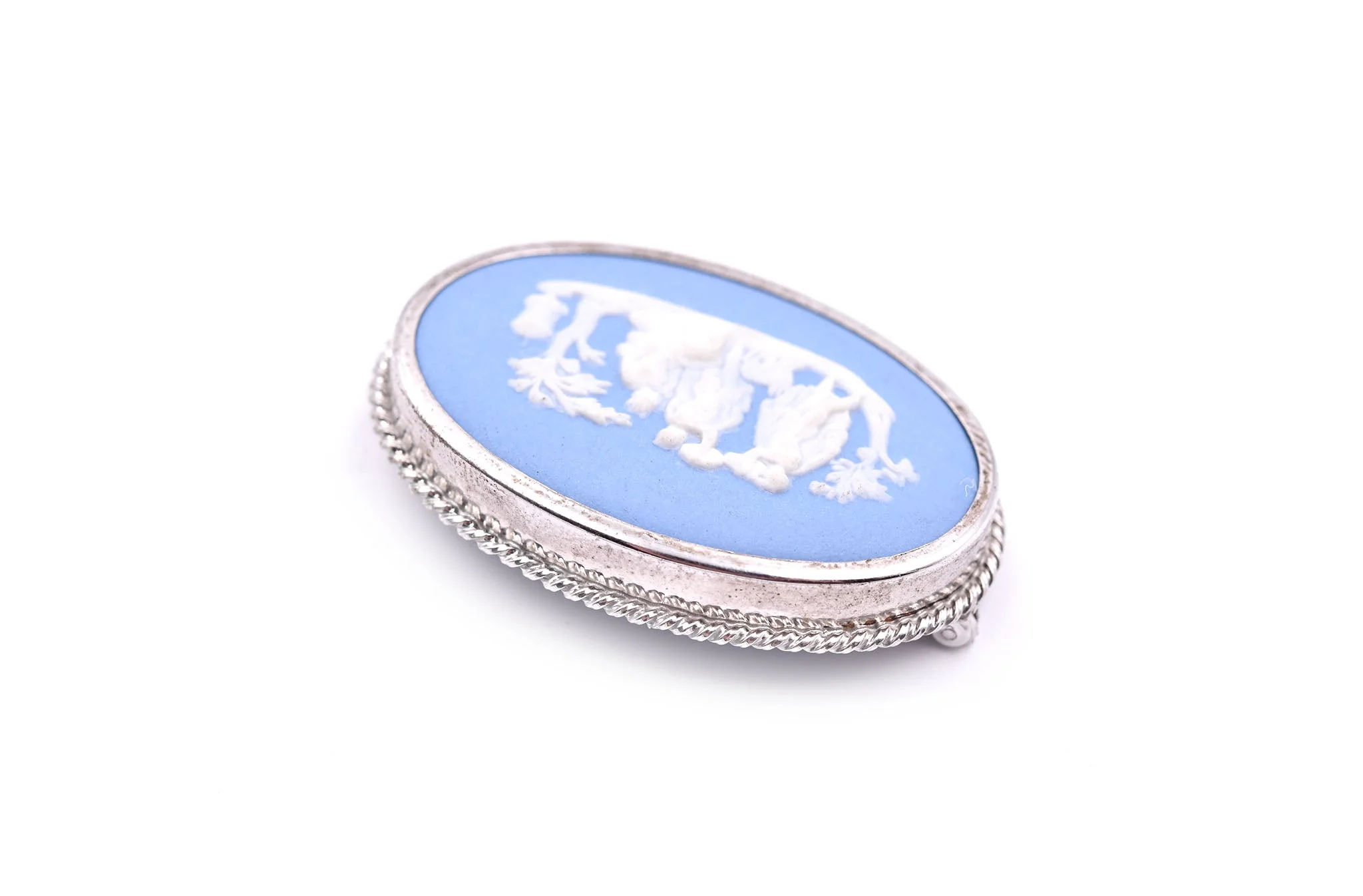 Sterling Silver Vintage Wedgewood Cameo Pin - Image 3