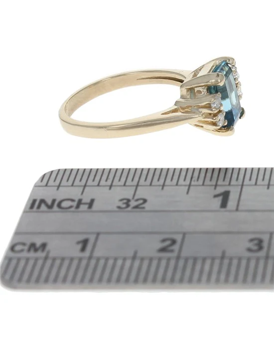 Swiss Blue Topaz and Diamond Accent Ring - Image 3
