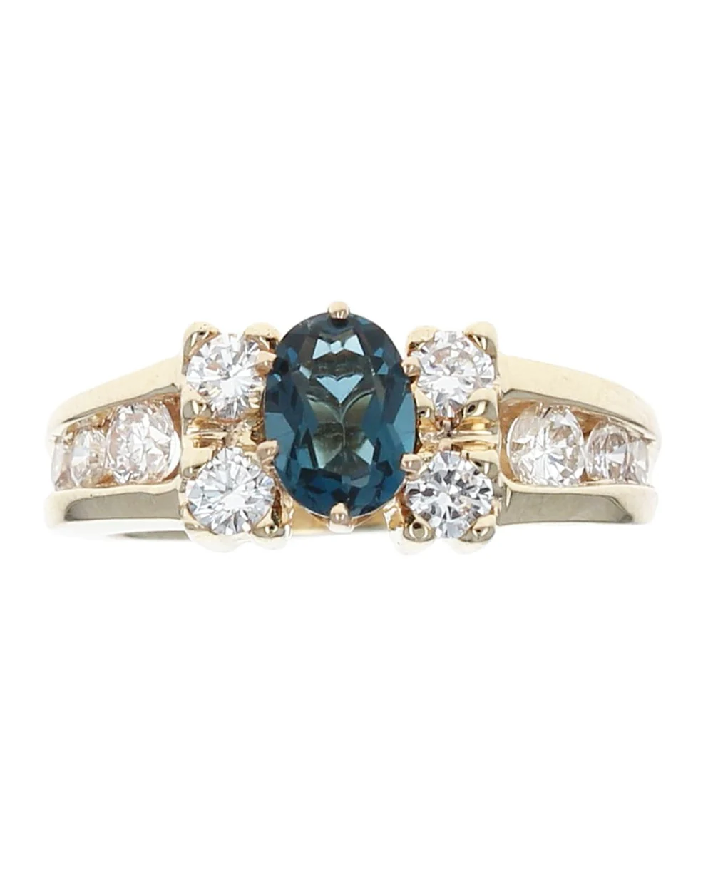 Swiss Blue Topaz and Diamond Ring - Image 2