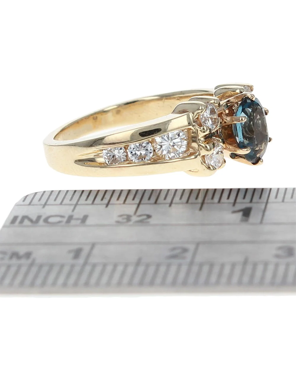 Swiss Blue Topaz and Diamond Ring - Image 3