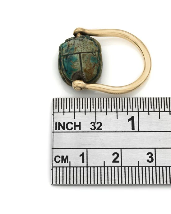 Swivel Jasper Scarab Ring in Gold - Image 3