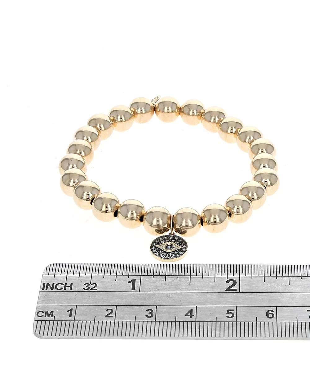 Sydney Evan Ball Bracelet with Evil Eye Charm - Image 2