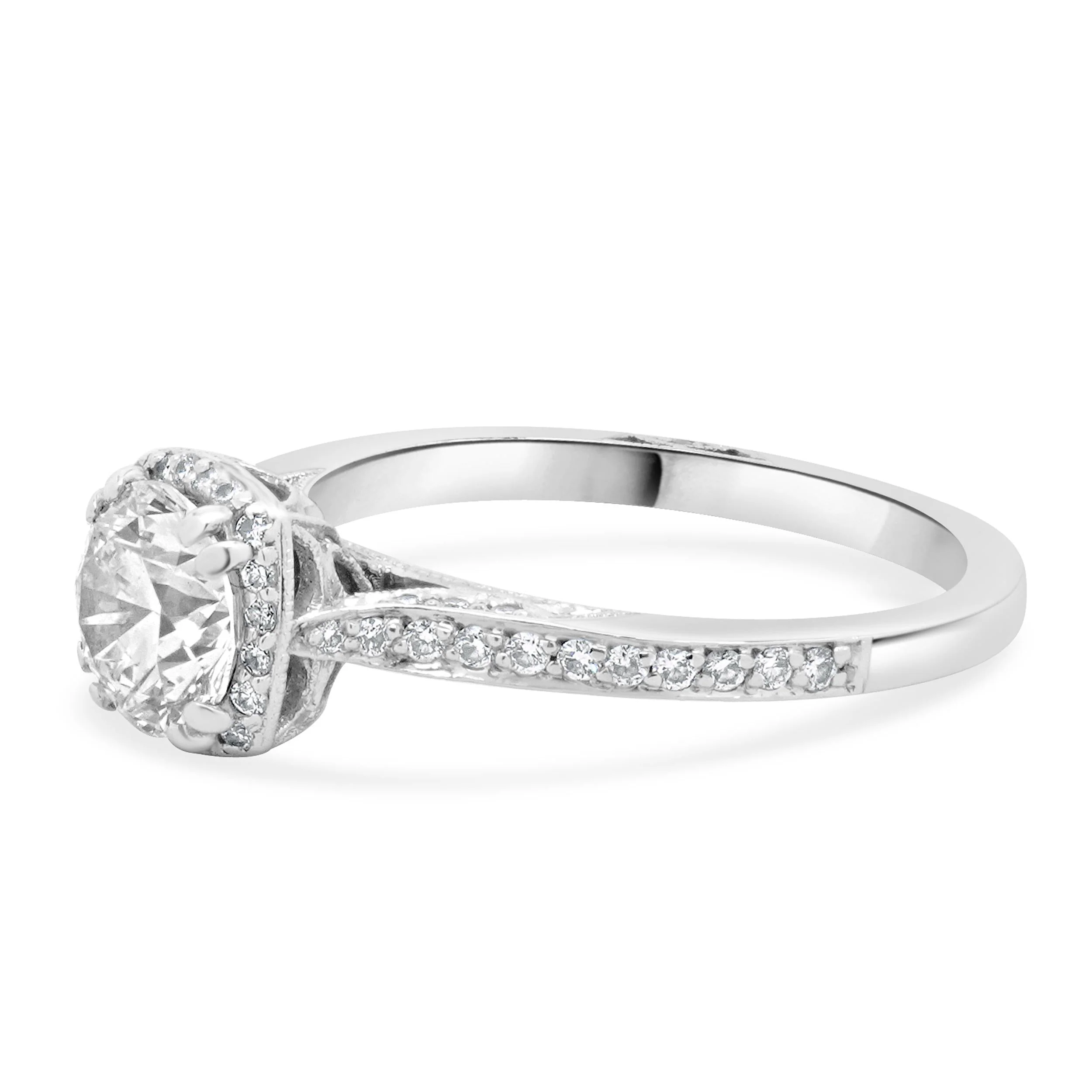 Tacori 18 Karat White Gold Round Brilliant Cut Diamond Engagement Ring - Image 2