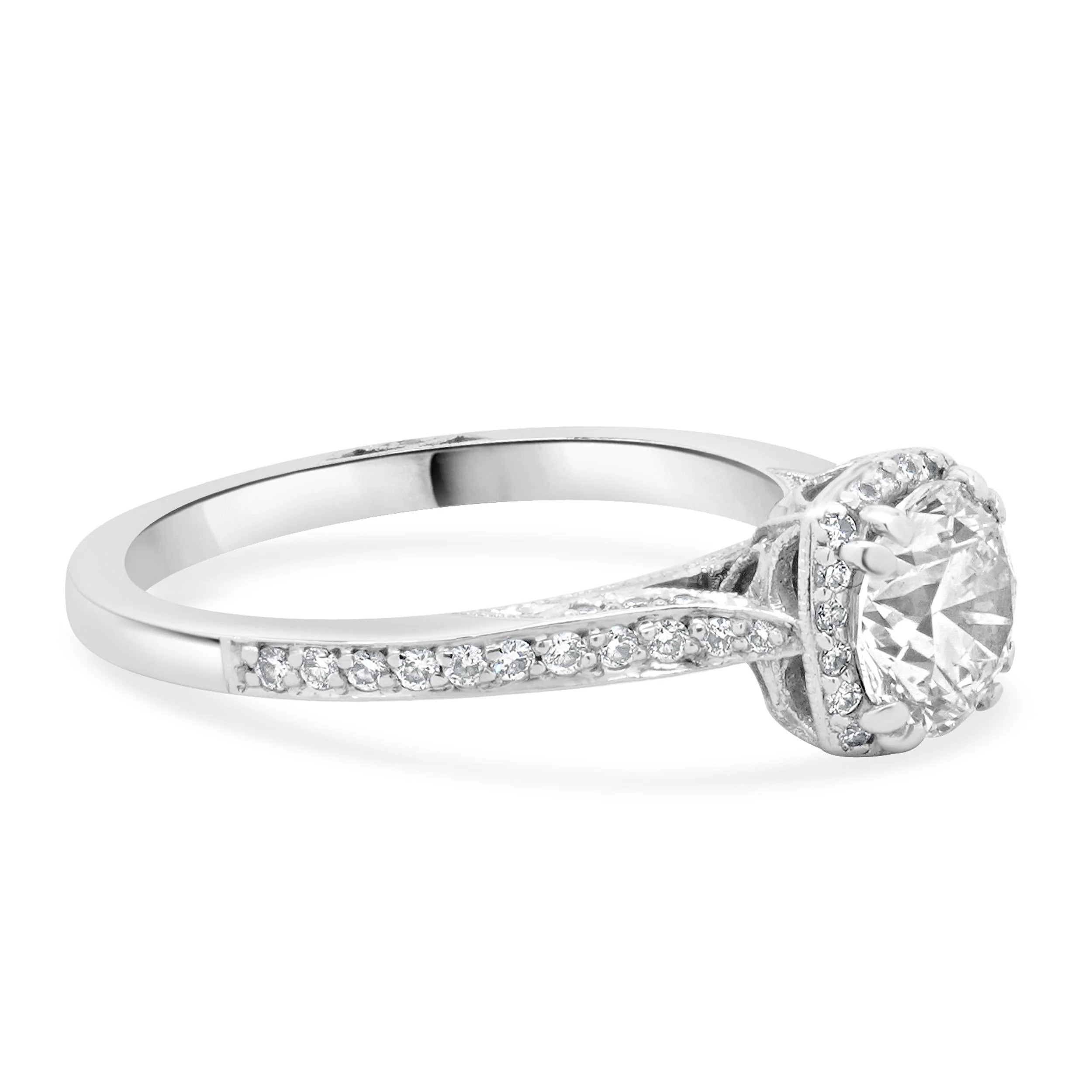 Tacori 18 Karat White Gold Round Brilliant Cut Diamond Engagement Ring - Image 3