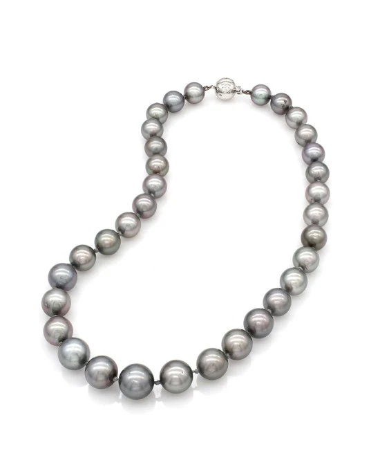 Tahitan Pearl Necklace with Diamond Ball Clasp - Image 2