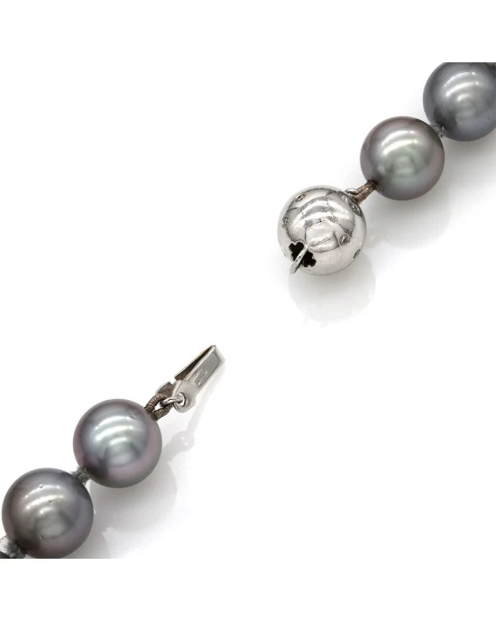 Tahitan Pearl Necklace with Diamond Ball Clasp - Image 3