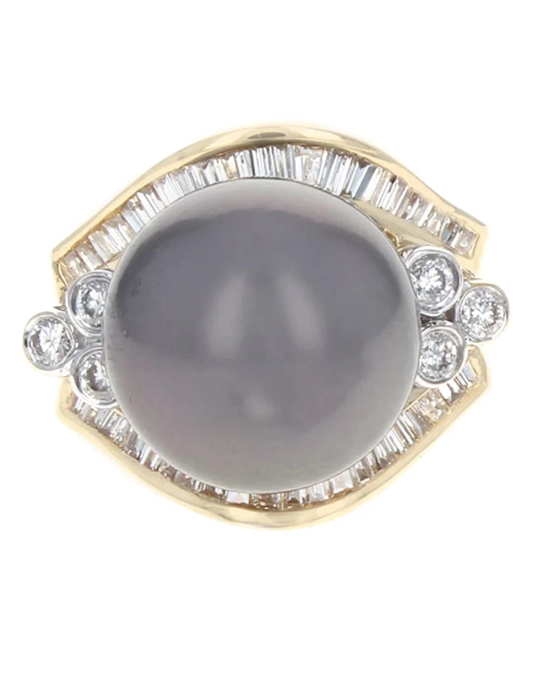Tahitian Black Pearl and Diamond Ring - Image 2