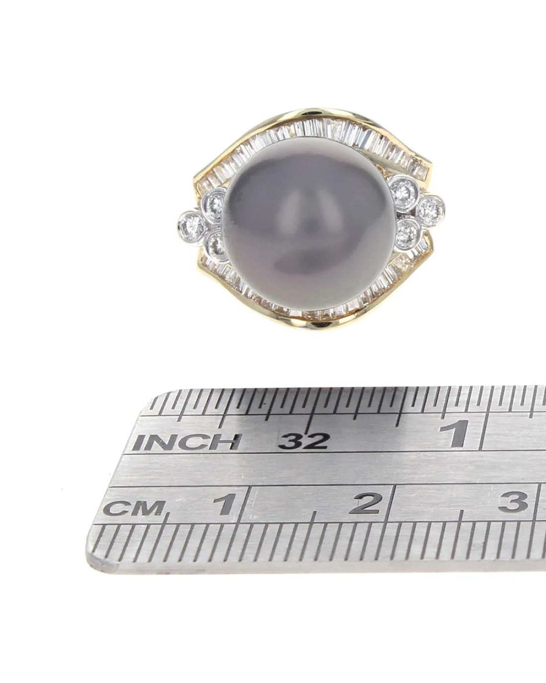 Tahitian Black Pearl and Diamond Ring - Image 3