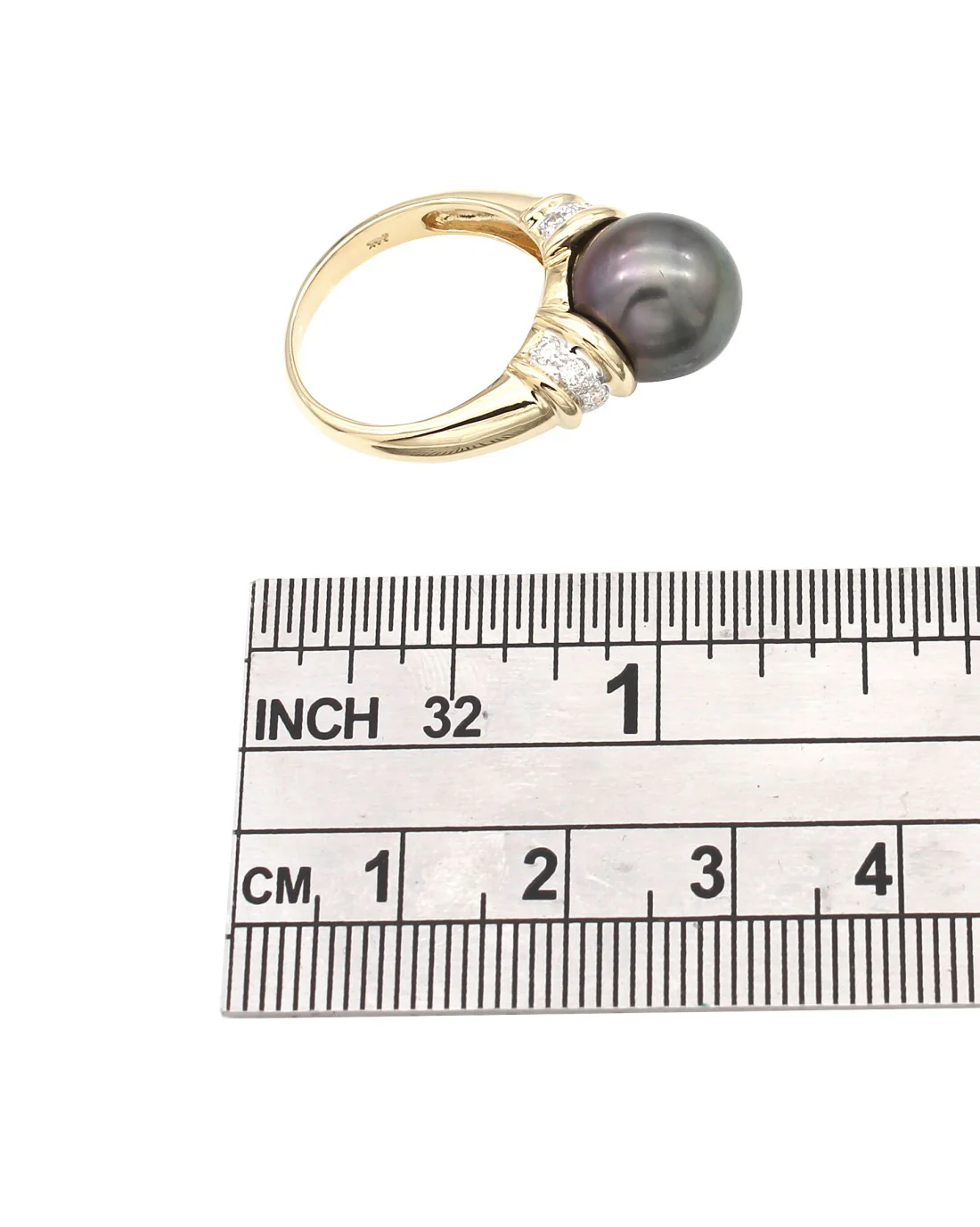 Tahitian Pearl and Diamond Accent Ring - Image 3
