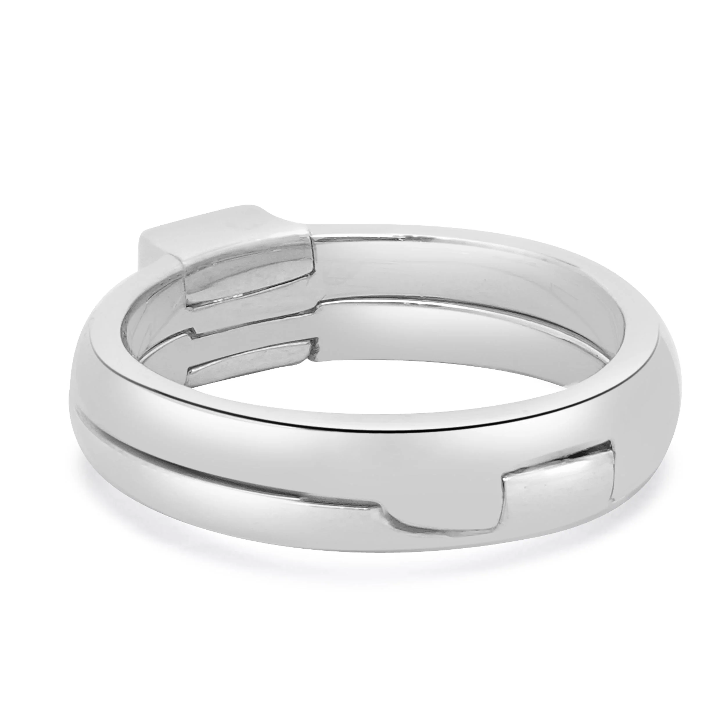 Takohl 14 Karat White Gold Princess Cut Diamond Ring - Image 4