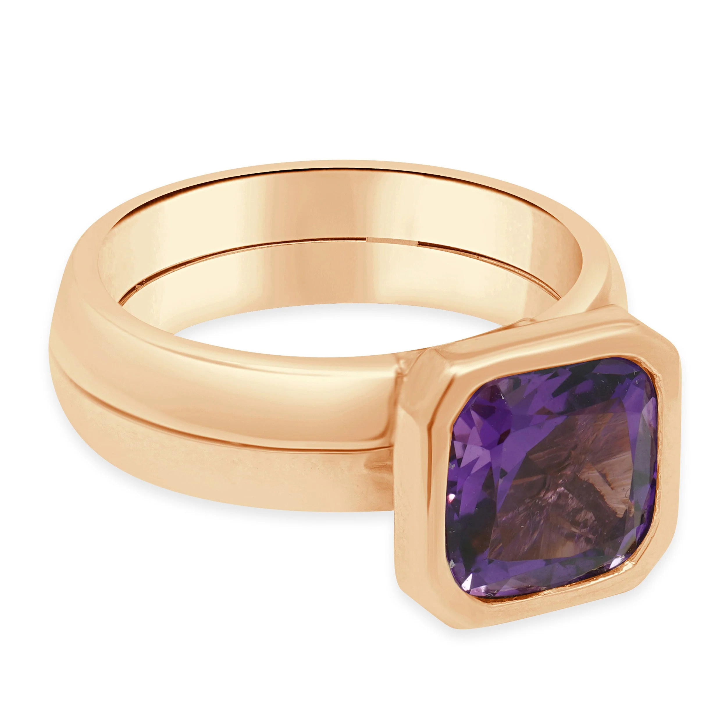 Tammy Kohl 14 Karat Rose Gold Crown Amethyst Ring - Image 4