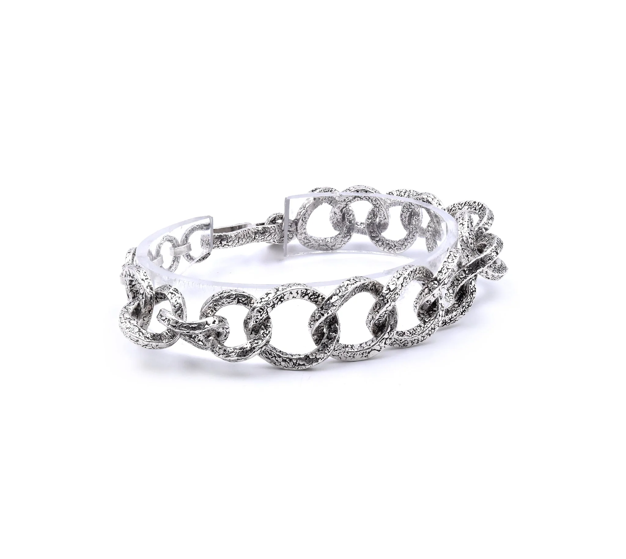 Tanj Sterling Silver Circle Link Bracelet - Image 2