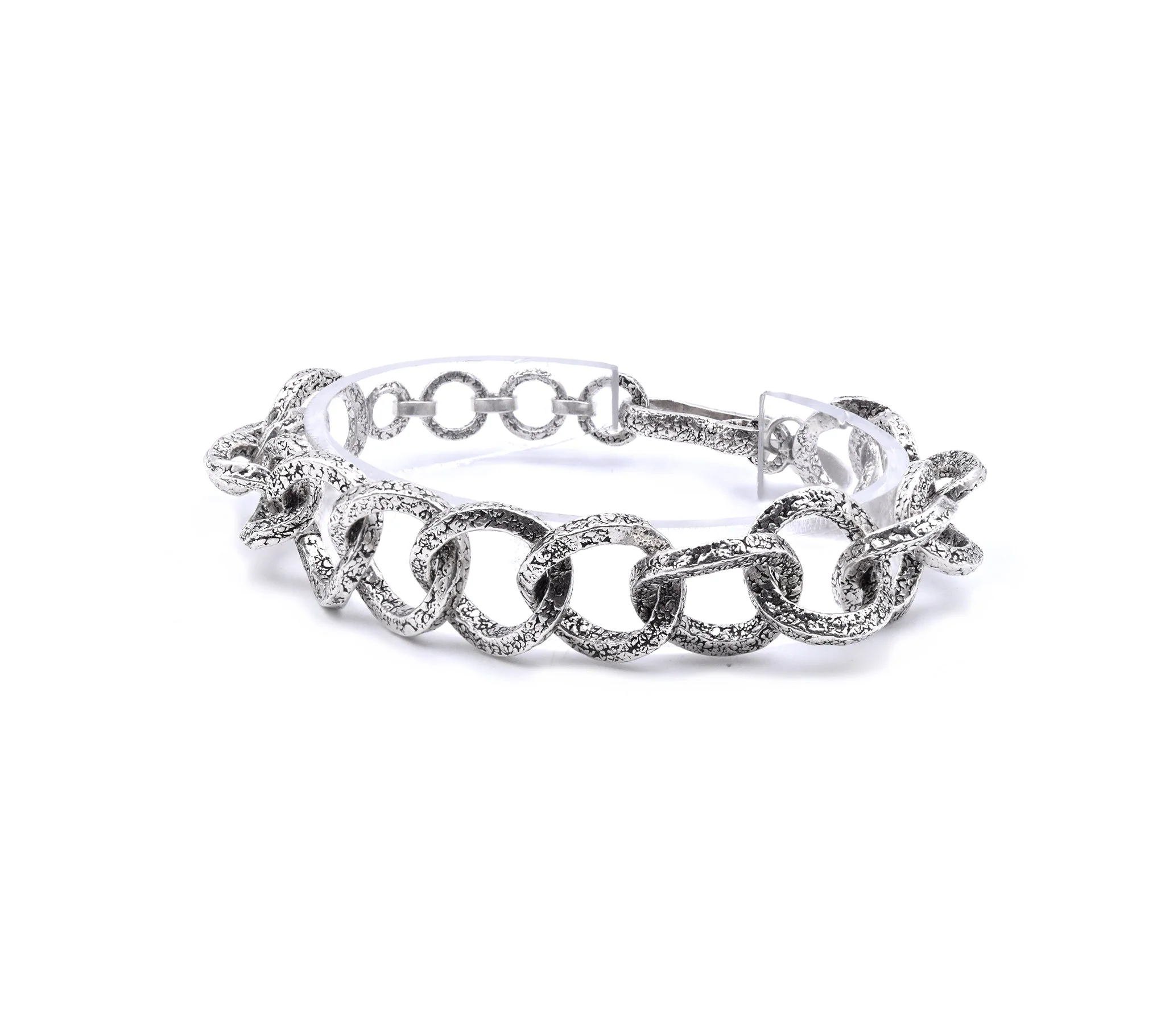 Tanj Sterling Silver Circle Link Bracelet - Image 3