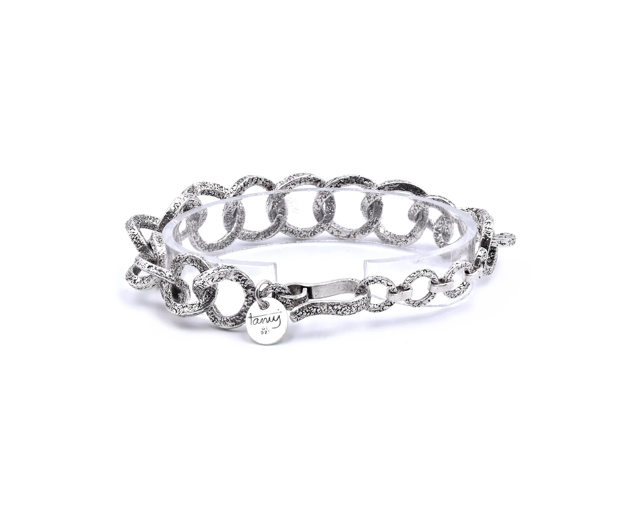 Tanj Sterling Silver Circle Link Bracelet - Image 4