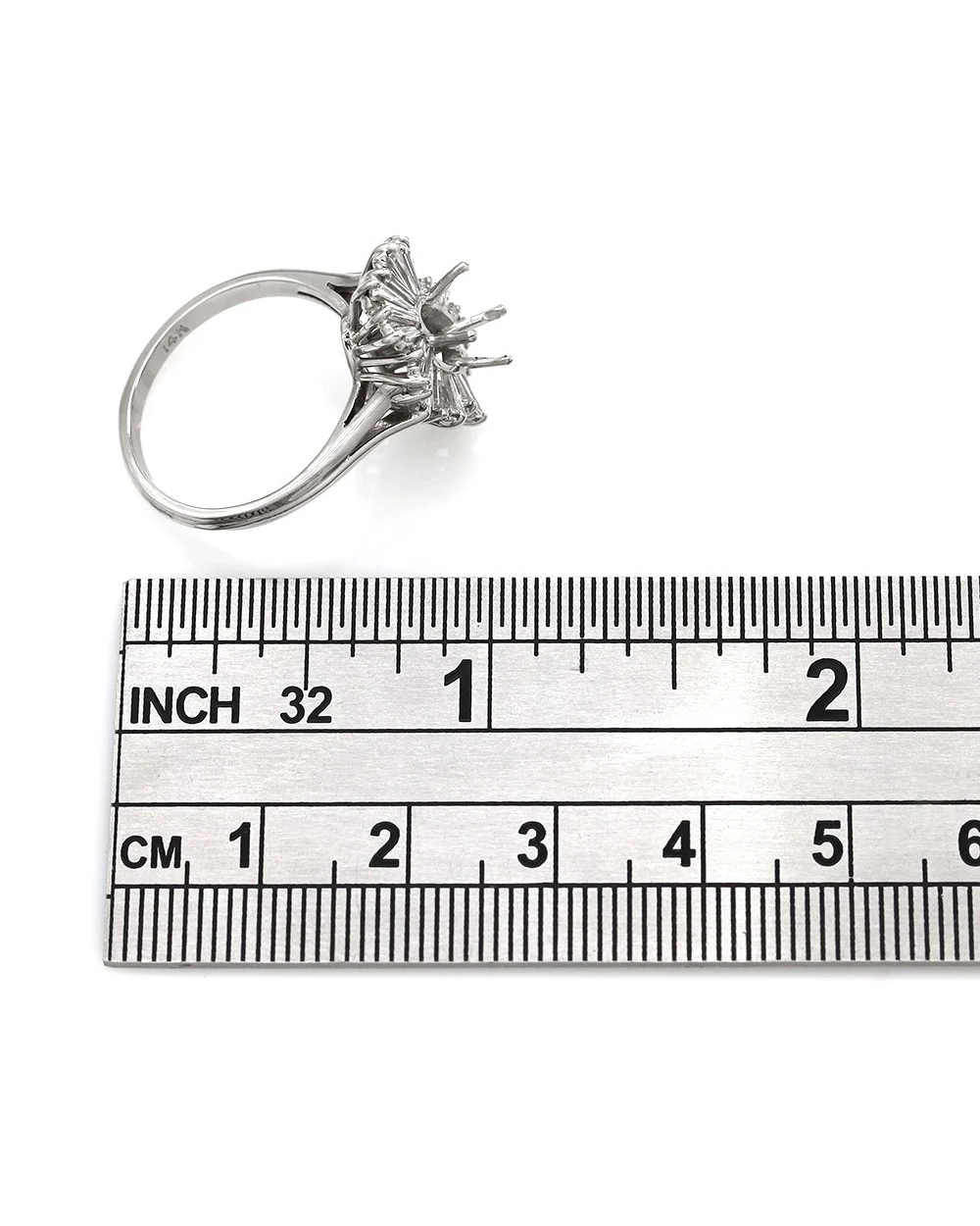 Tapered Baguette Diamond Ballerina Ring Mounting in Gold - Image 2
