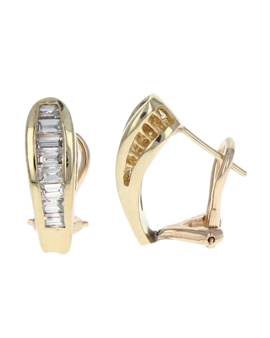 Tapered Diamond Baguette Earrings - Image 2