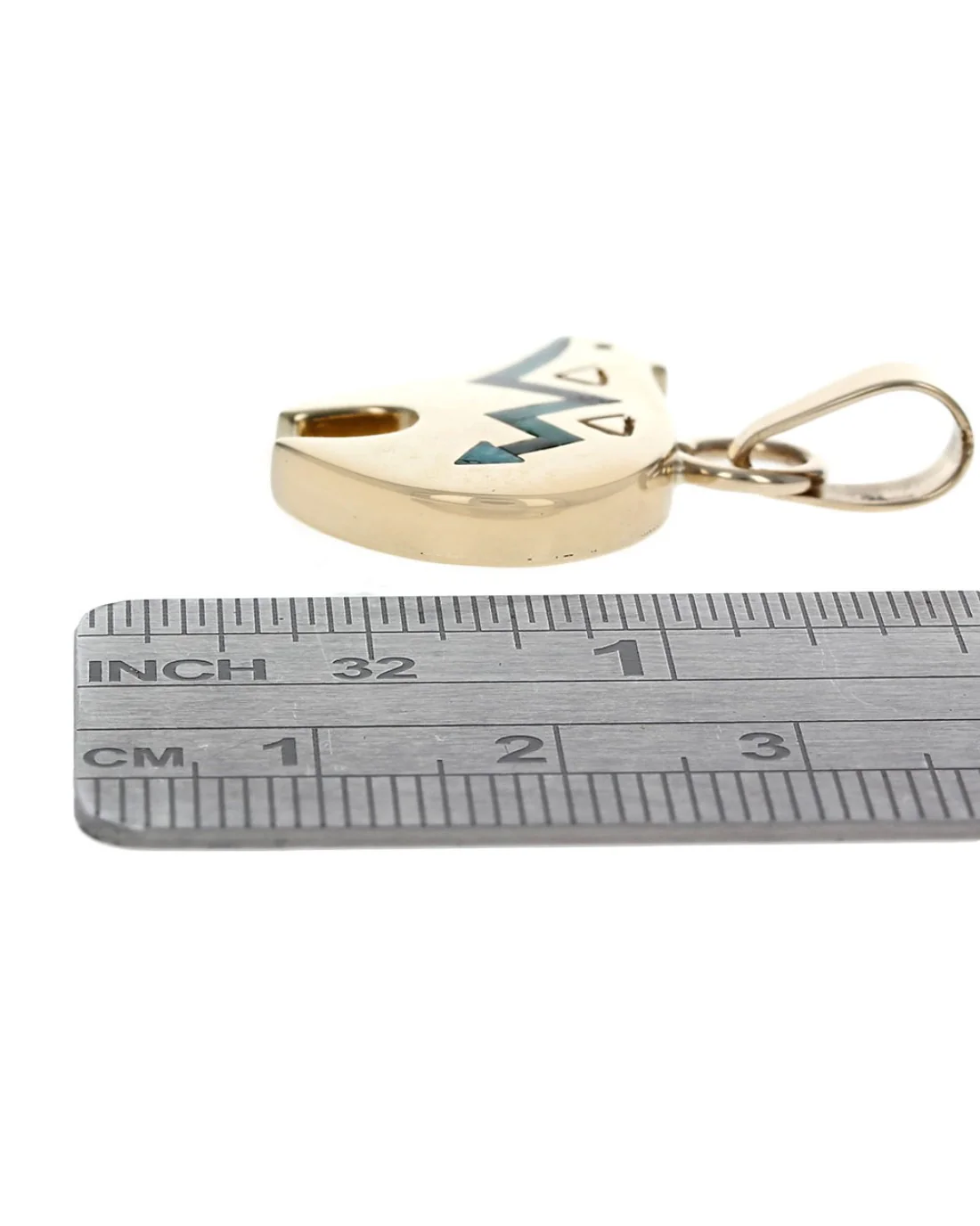 Taylor Golden Bear Turquoise Heart Line Pendant - Image 3