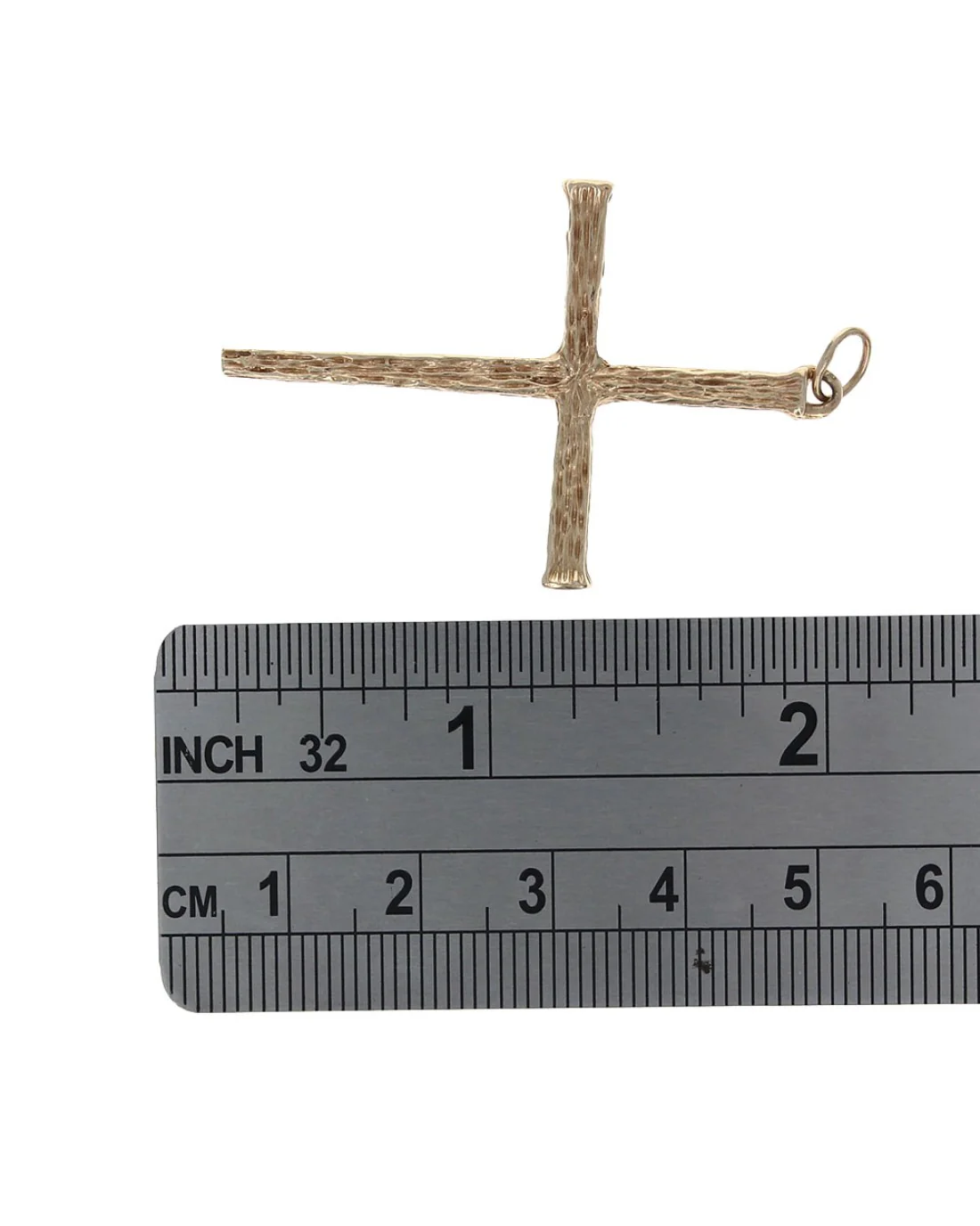 Textured Cross Pendant in Gold - Image 3