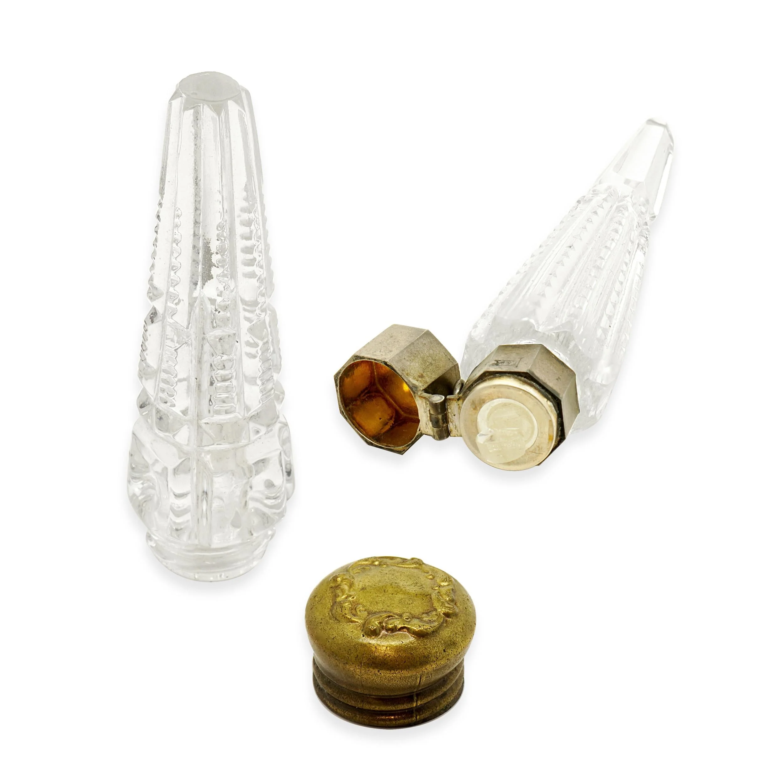 Theo W. Foster & Bros. Sterling Capped Crystal Perfume Bottles - Image 2