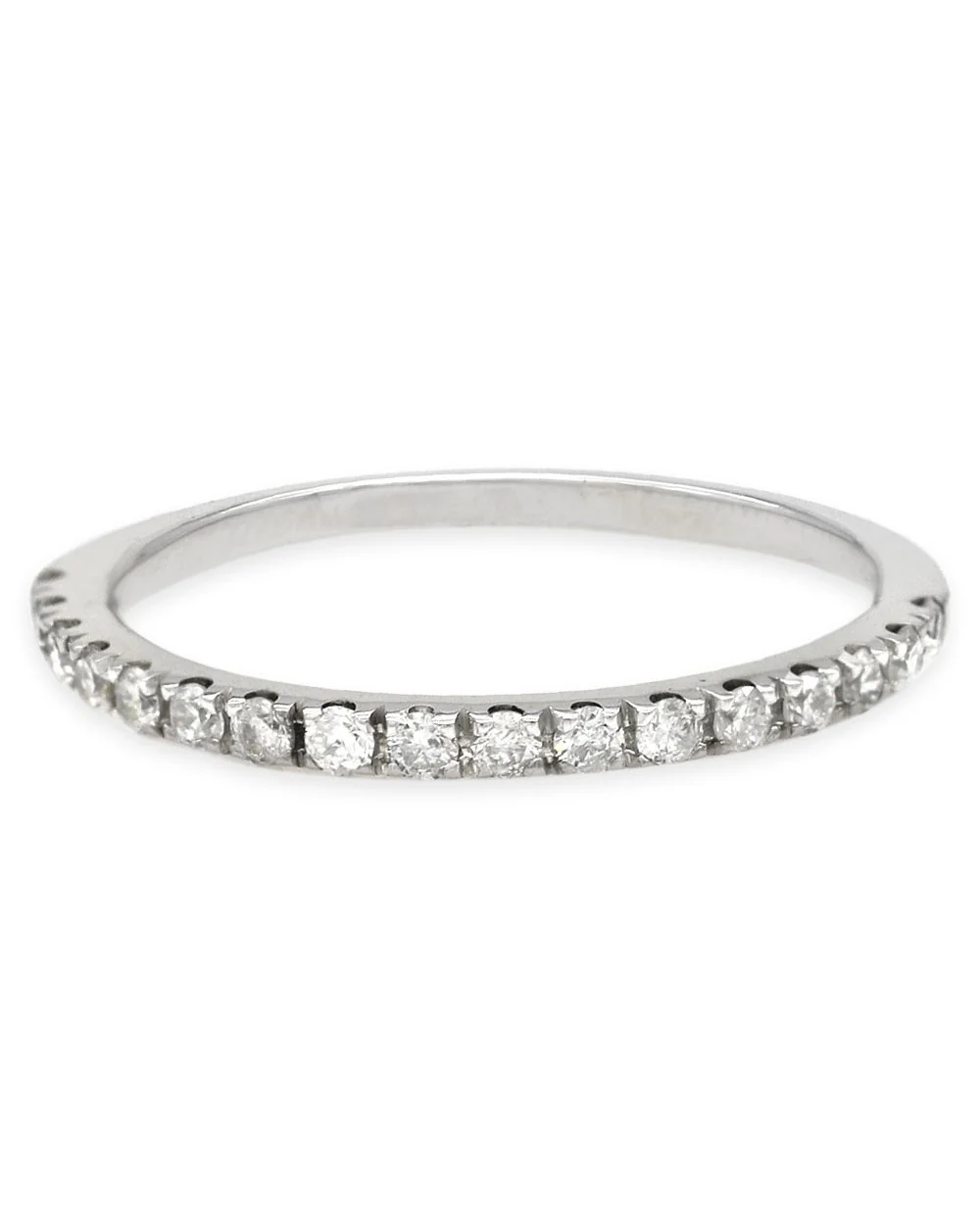 Thin Diamond Band in White Gold - Image 2