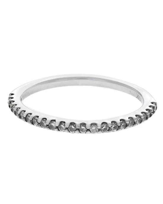 Thin Diamond Band in White Gold - Image 2