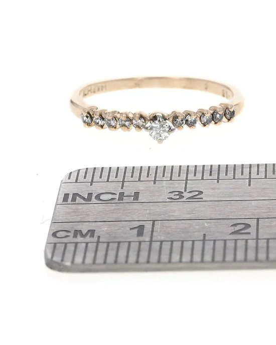 Thin Diamond Ring in White and Yellow Gold - Image 3