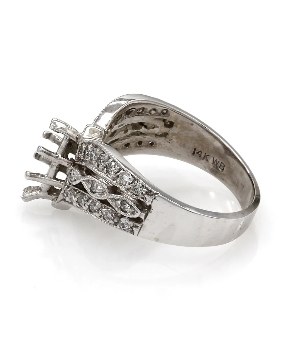 Three Row Diamond Mounting in Gold - Image 3