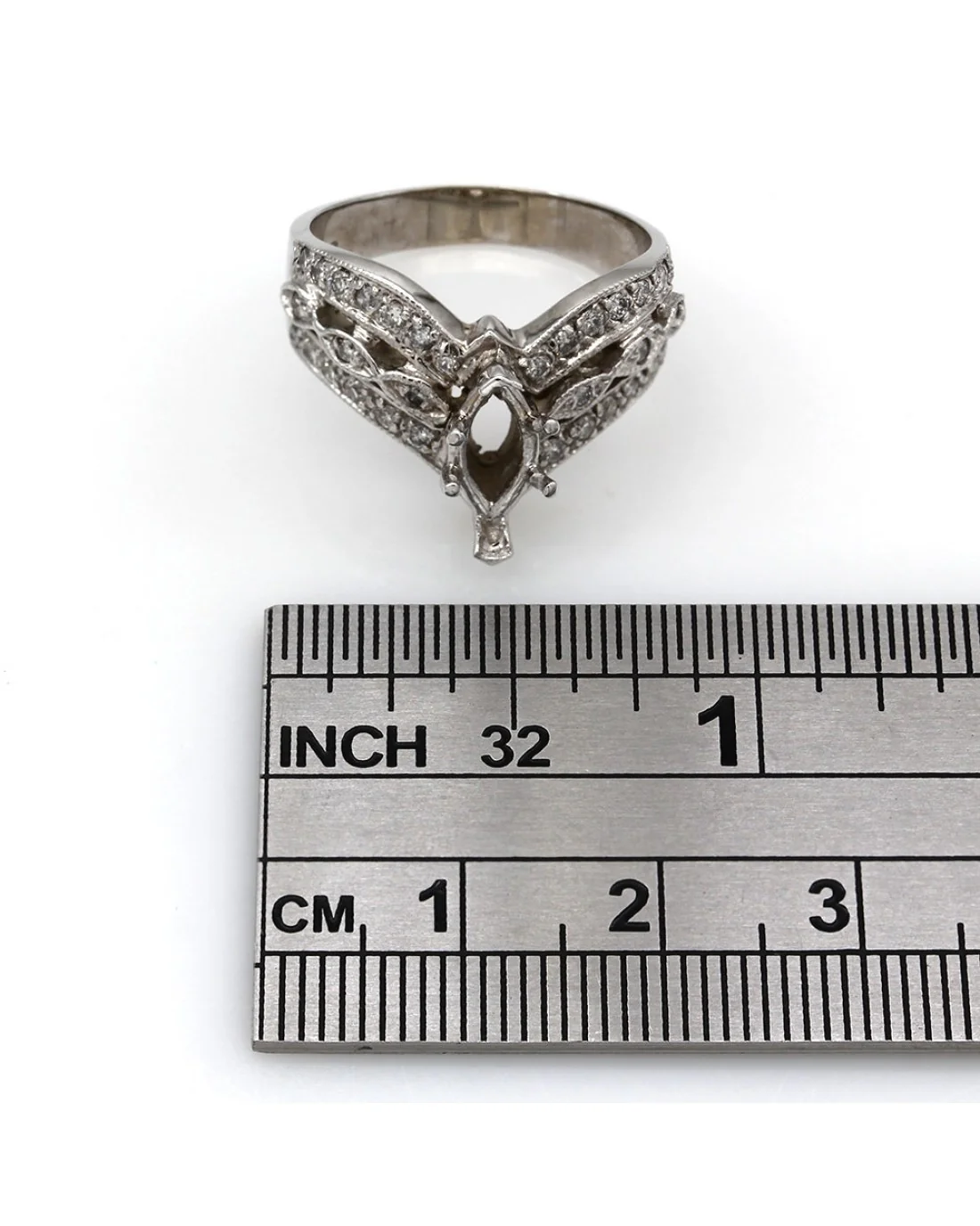 Three Row Diamond Mounting in Gold - Image 4