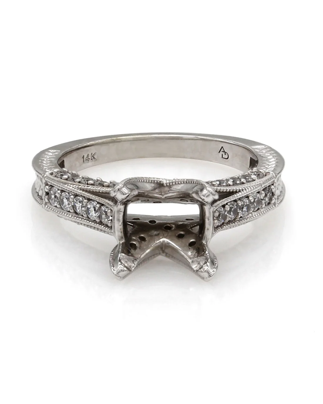 Three Sided Diamond Mounting in Gold - Image 2
