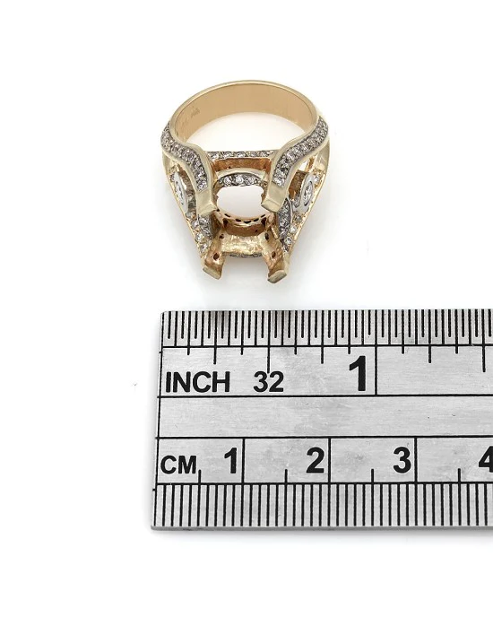 Three Sided, Split Band, Diamond Mounting in 14k Yellow Gold - Image 3